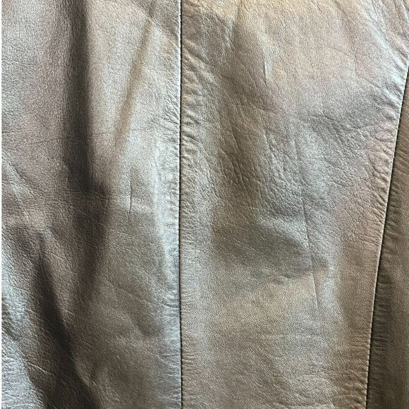 🖤 Bella Pelle Metallic Silver Leather Blazer Jacket | Size M | Made in USA - Picture 10 of 11